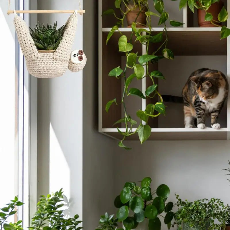 Crochet Sloth Planter