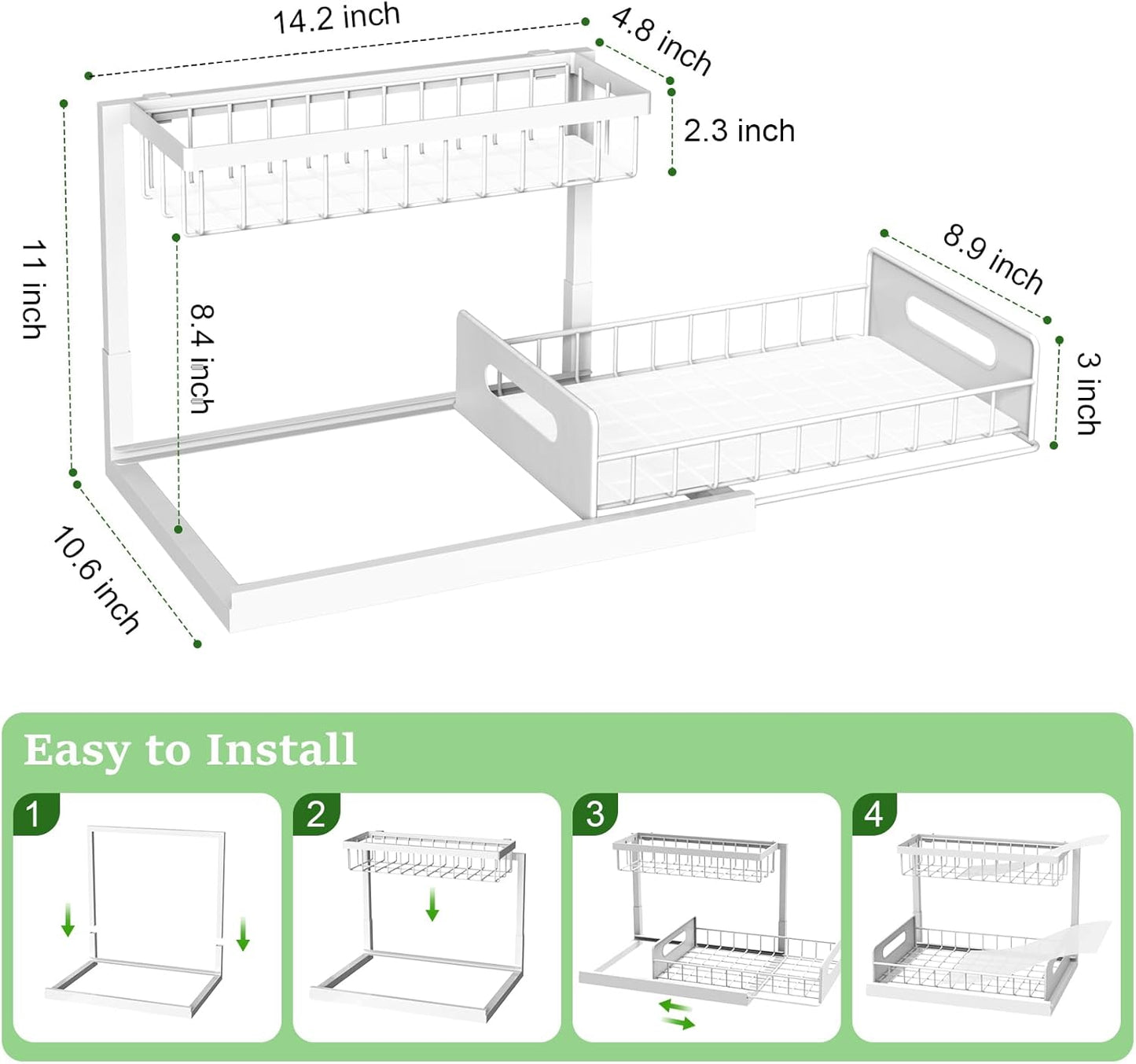 Under Sink Organizers and Storage with Sliding Drawer