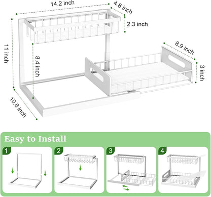Under Sink Organizers and Storage with Sliding Drawer