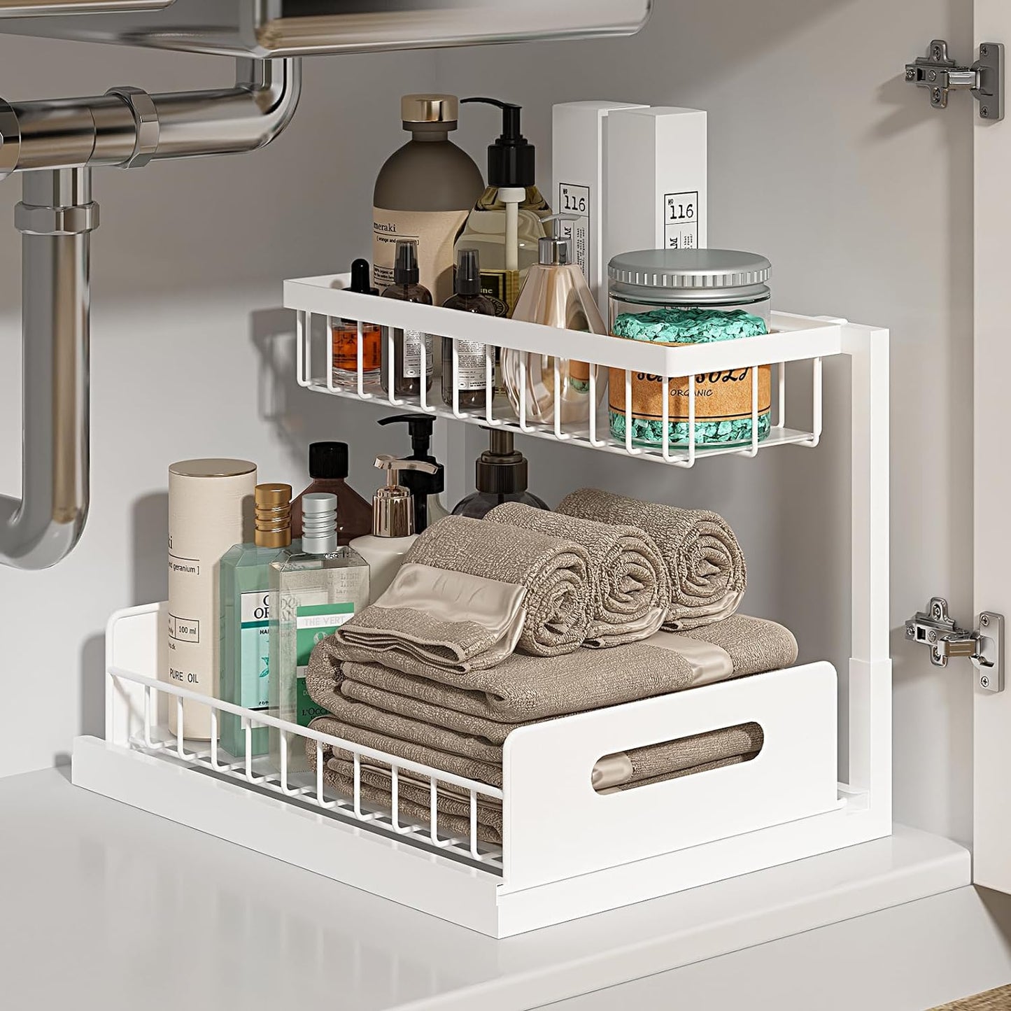 Under Sink Organizers and Storage with Sliding Drawer