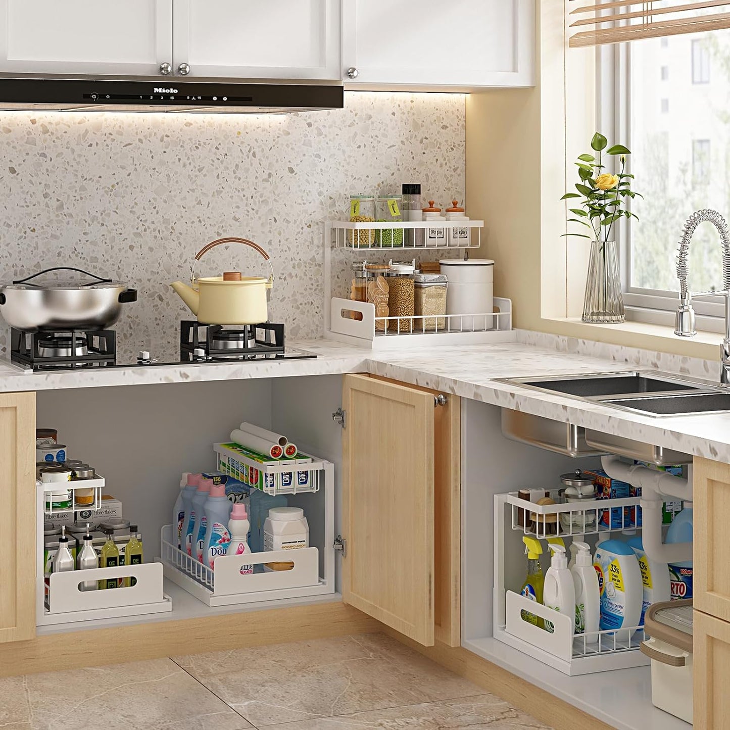 Under Sink Organizers and Storage with Sliding Drawer