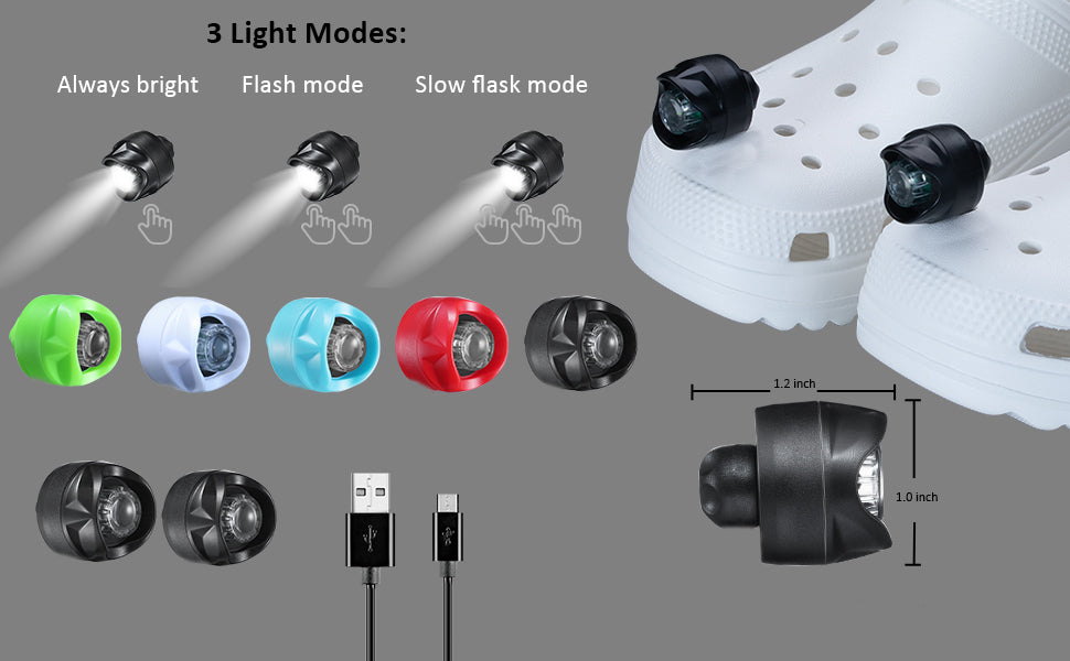 Rechargeable Headlights for Crocs