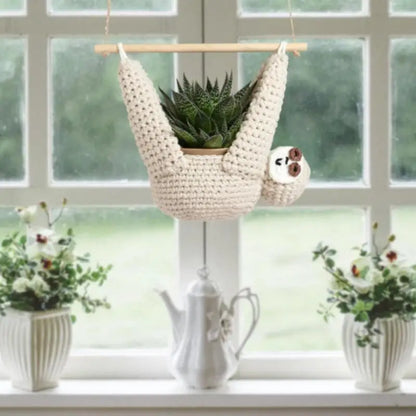 Crochet Sloth Planter