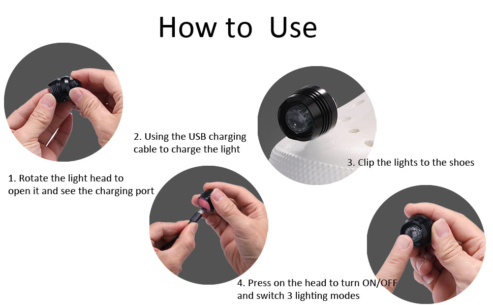 Rechargeable Headlights for Crocs